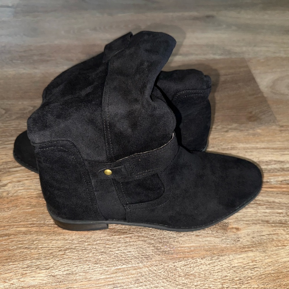 Brand New Black Suede Ankle Boots